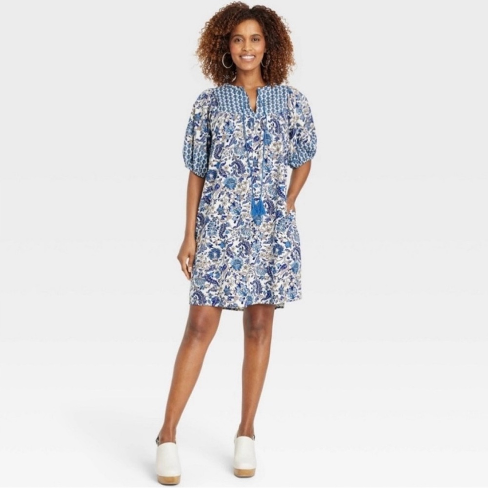Knox Rose Blue and White Floral Dress